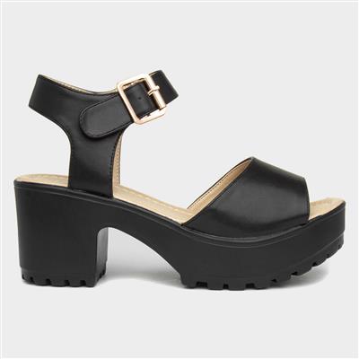 Sabrina Womens Black Heeled Sandal