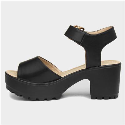 Sabrina Womens Black Heeled Sandal