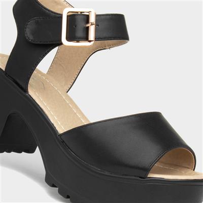 Sabrina Womens Black Heeled Sandal