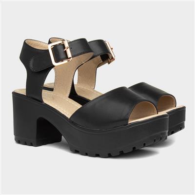 Sabrina Womens Black Heeled Sandal