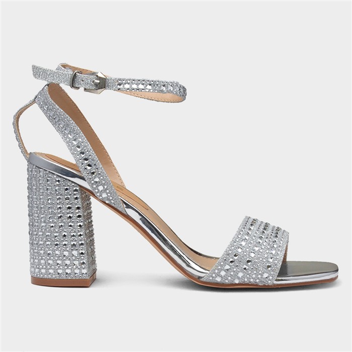 Lucia Womens Silver Buckle Heel
