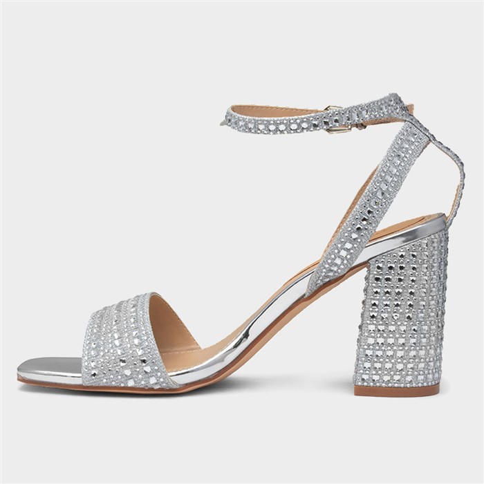 Lucia Womens Silver Buckle Heel