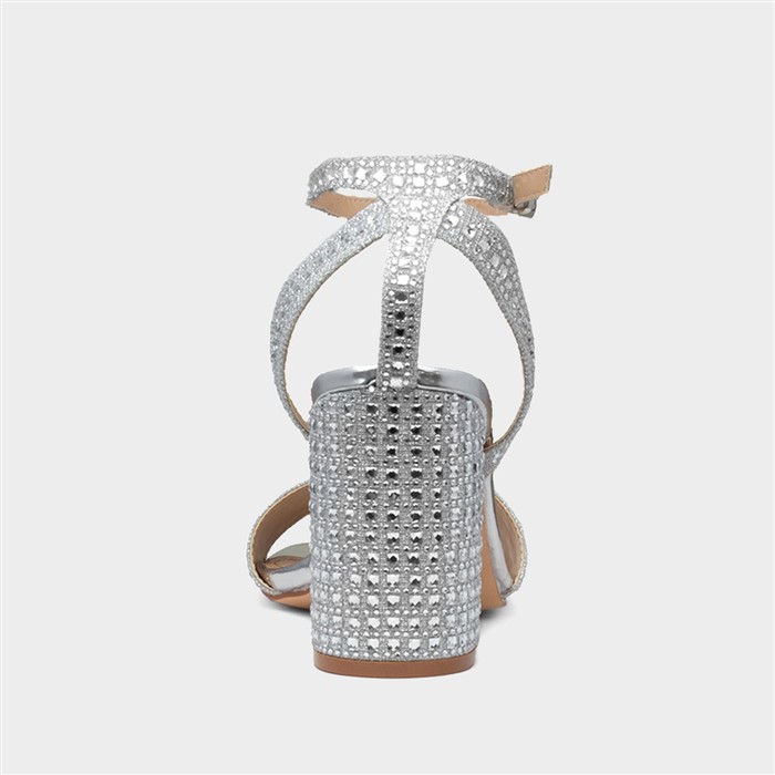 Lucia Womens Silver Buckle Heel