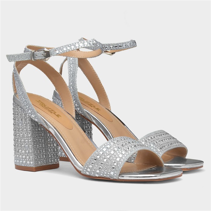 Lucia Womens Silver Buckle Heel