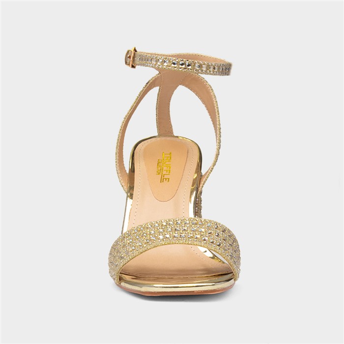 Lucia Womens Gold Buckle Heel