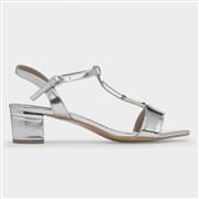 Lunar Blaze Womens Silver Buckle Heeled Sandal (Click For Details)