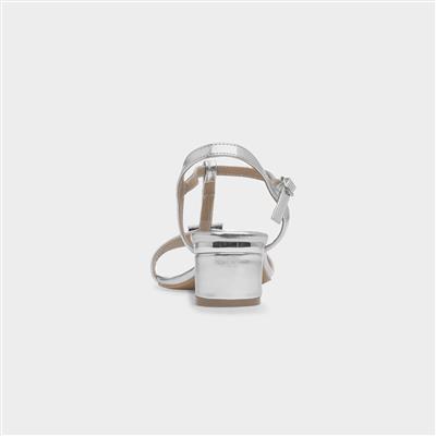 Blaze Womens Silver Buckle Heeled Sandal