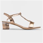 Lunar Blaze Womens Gold Buckle Heeled Sandal (Click For Details)