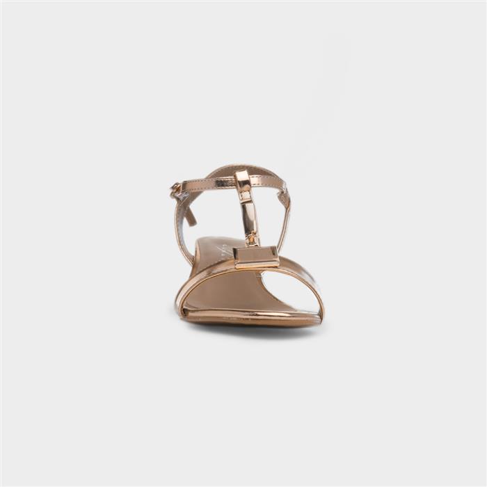 Blaze Womens Gold Buckle Heeled Sandal