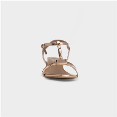 Blaze Womens Gold Buckle Heeled Sandal