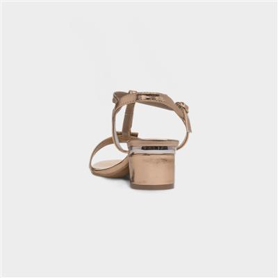Blaze Womens Gold Buckle Heeled Sandal