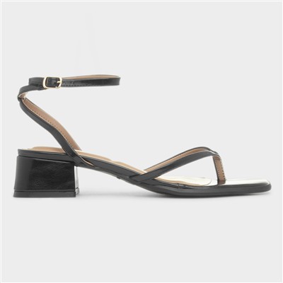 Kira Womens Black Heeled Sandal