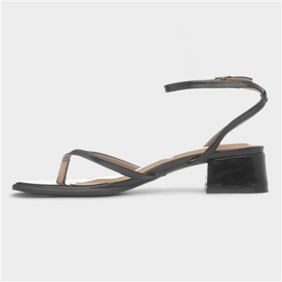 Kira Womens Black Heeled Sandal
