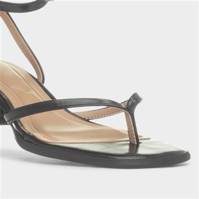 Kira Womens Black Heeled Sandal