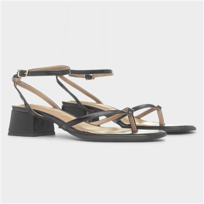 Kira Womens Black Heeled Sandal