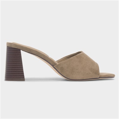 Laci Womens Taupe Heeled Sandal