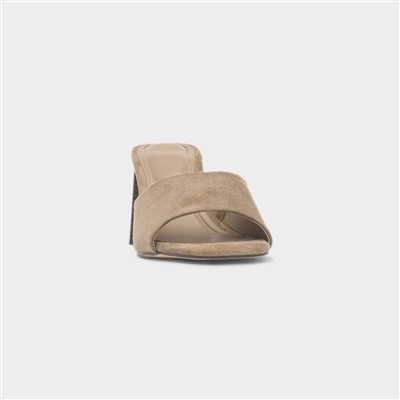 Laci Womens Taupe Heeled Sandal