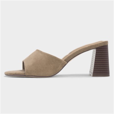 Laci Womens Taupe Heeled Sandal