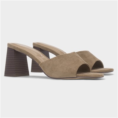 Laci Womens Taupe Heeled Sandal