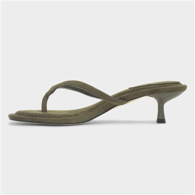 Lowri Womens Olive Mule Heel