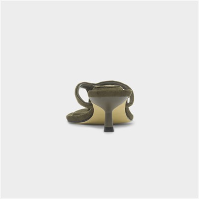 Lowri Womens Olive Mule Heel