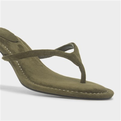 Lowri Womens Olive Mule Heel