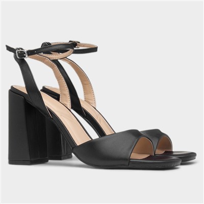 Jane Womens Black Heeled Sandal