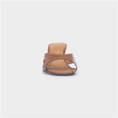 Martha Tan Mule Heeled Sandal
