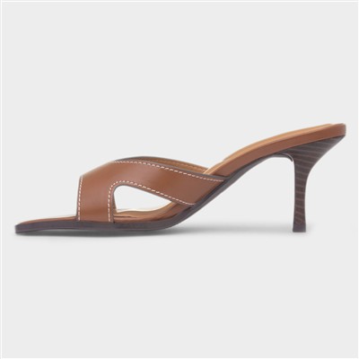 Martha Tan Mule Heeled Sandal