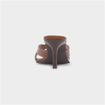 Martha Tan Mule Heeled Sandal