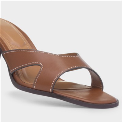 Martha Tan Mule Heeled Sandal