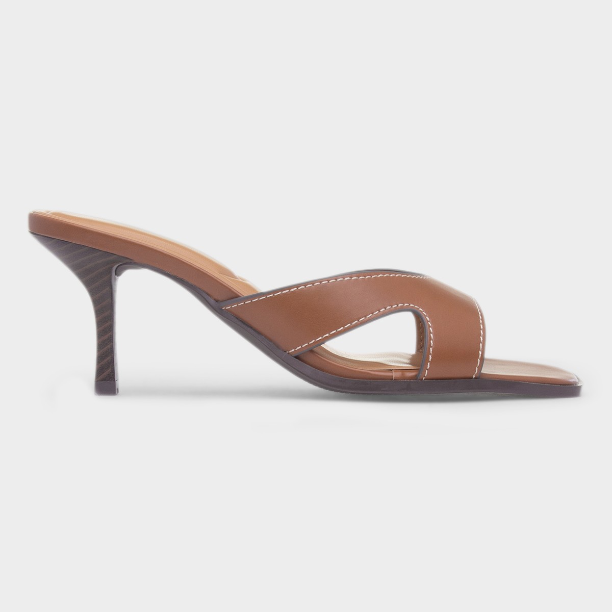 Martha Tan Mule Heeled Sandal