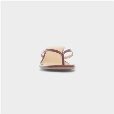 Dua Womens Burgundy Heel Sandal