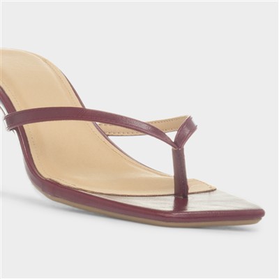 Dua Womens Burgundy Heel Sandal