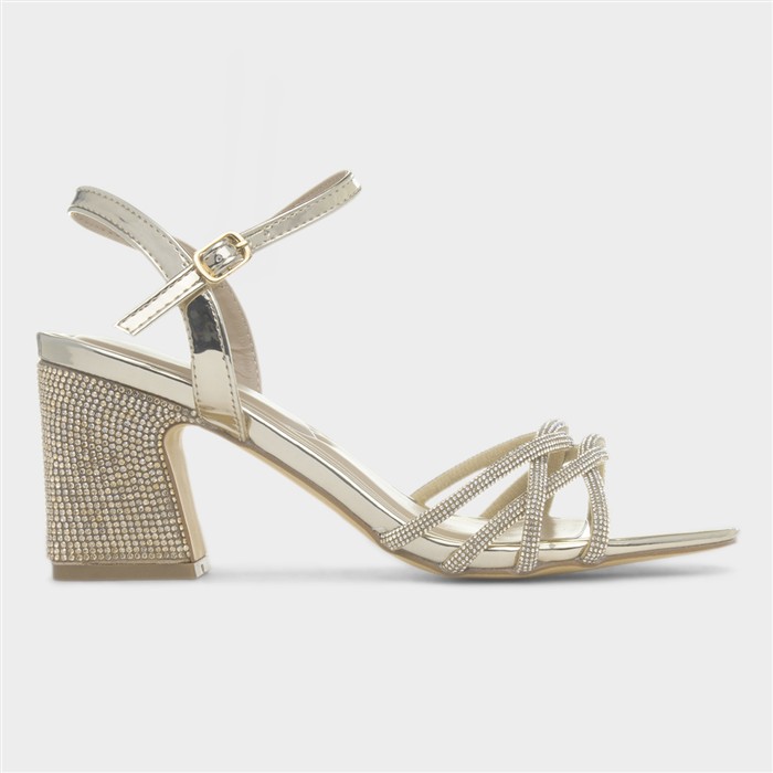 Kaylee Womens Gold Block Heel