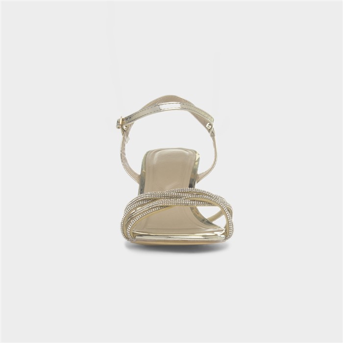 Kaylee Womens Gold Block Heel