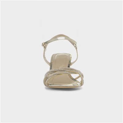 Kaylee Womens Gold Block Heel