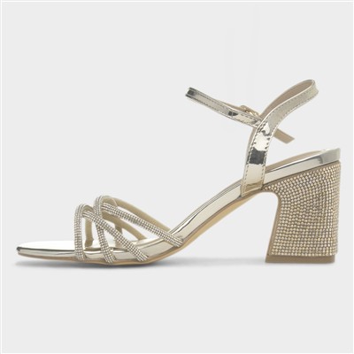 Kaylee Womens Gold Block Heel