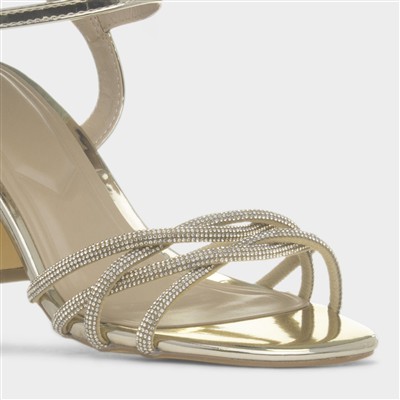 Kaylee Womens Gold Block Heel