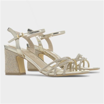 Kaylee Womens Gold Block Heel