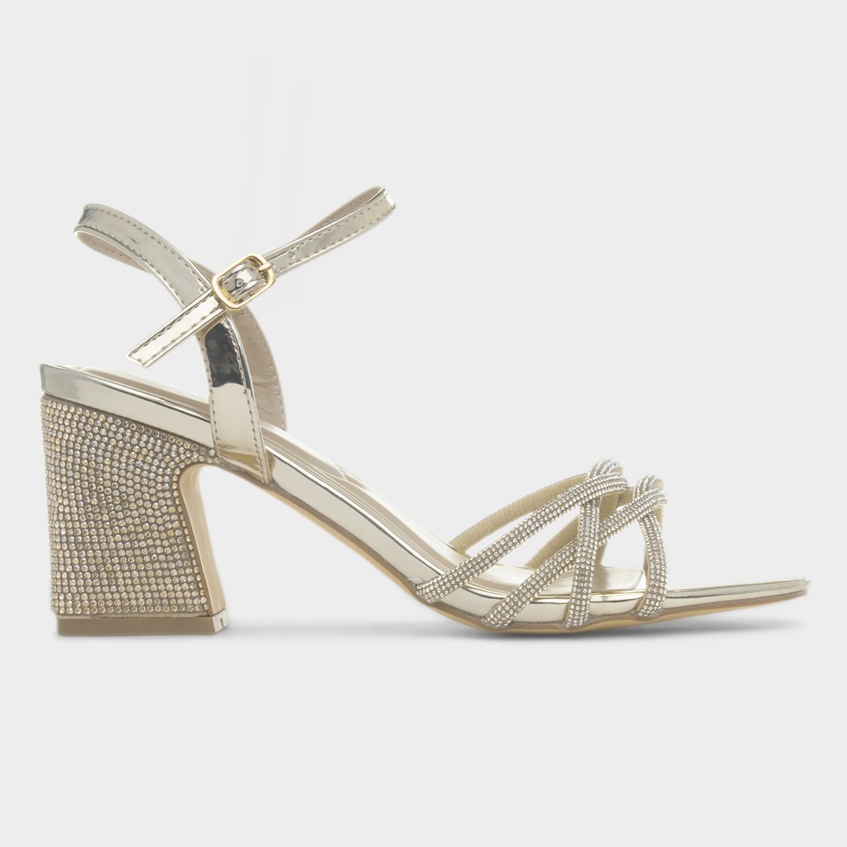 Kaylee Womens Gold Block Heel