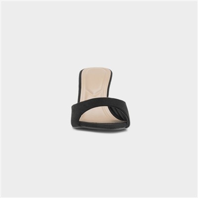 Ariel Womens Black Mule Heels