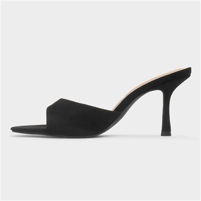 Ariel Womens Black Mule Heels
