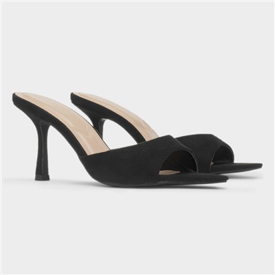 Ariel Womens Black Mule Heels