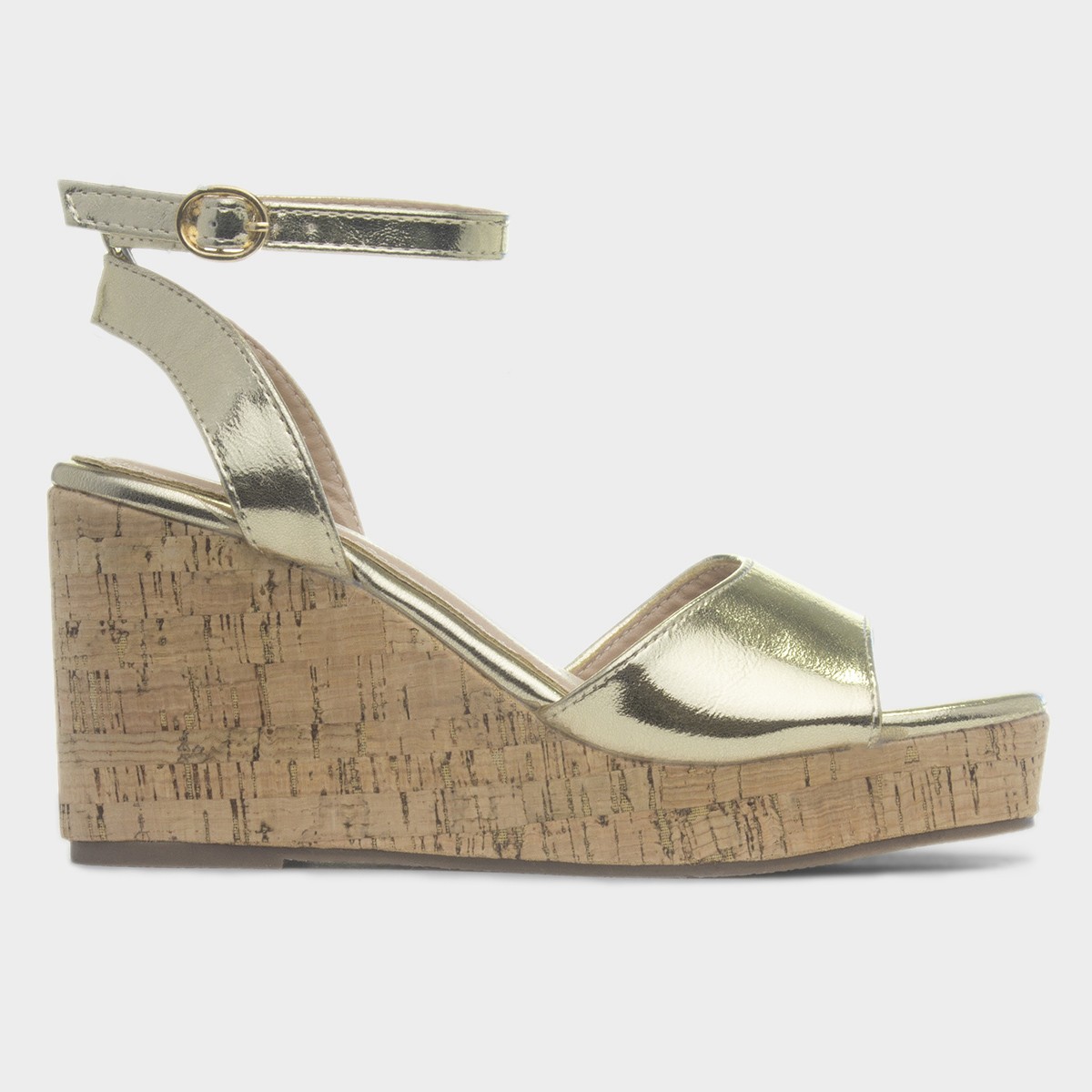 Ariel Womens Gold Wedge Heel Sandal