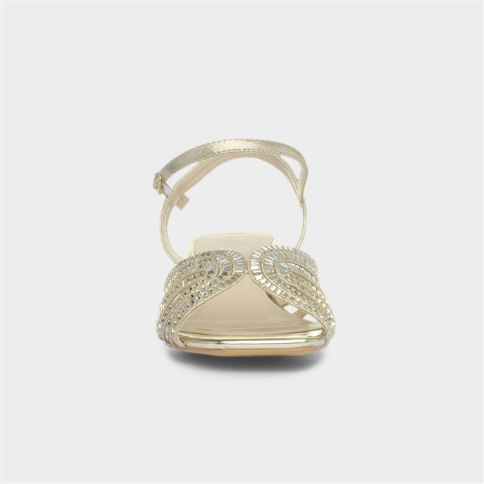 Twinkle Womens Gold Strappy Heel