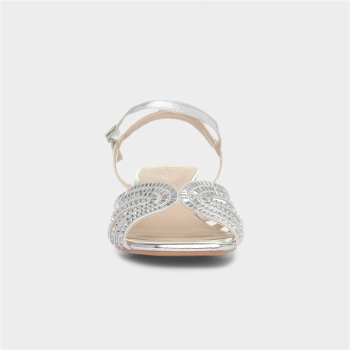 Twinkle Womens Silver Strappy Heel