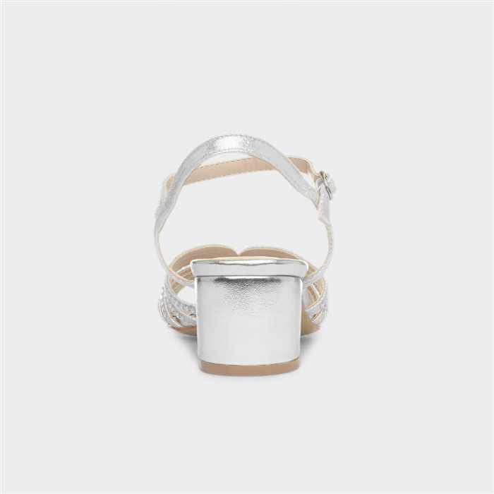 Twinkle Womens Silver Strappy Heel