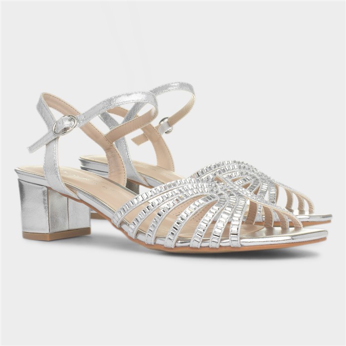 Twinkle Womens Sliver Strappy Heel