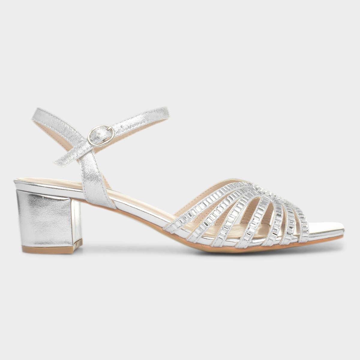 Twinkle Womens Sliver Strappy Heel